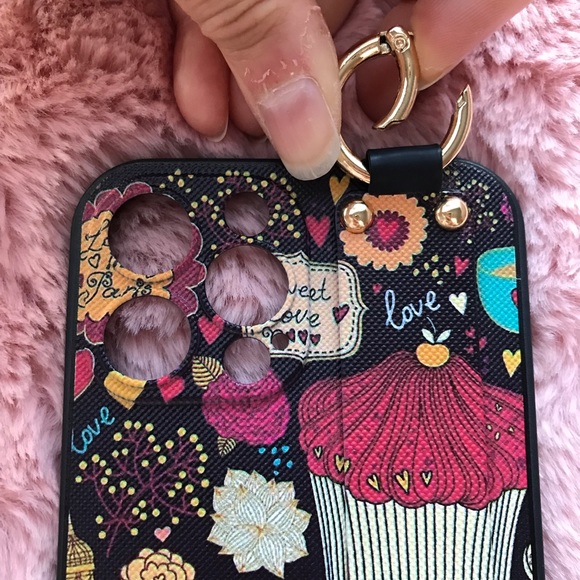 For iPhone 13,13 pro,13 pro max phone case with wrist strap kickstand keychain - Picture 7 of 17